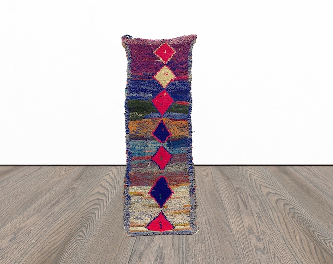 Berber runner rug, 2x7 feet entryway runner rug, moroccan runner rug, tribal runner rug.
