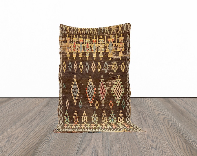 Moroccan large rug, 7x8 feet vintage area rug, berber woven rug, tribal azilal rug.