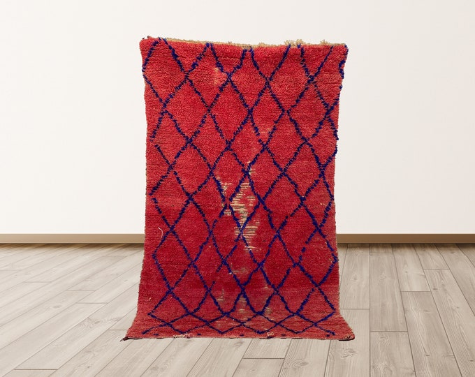 Rugs For Bedroom, 4x7 ft berber Vintage Rug, Moroccan Decor Rug.