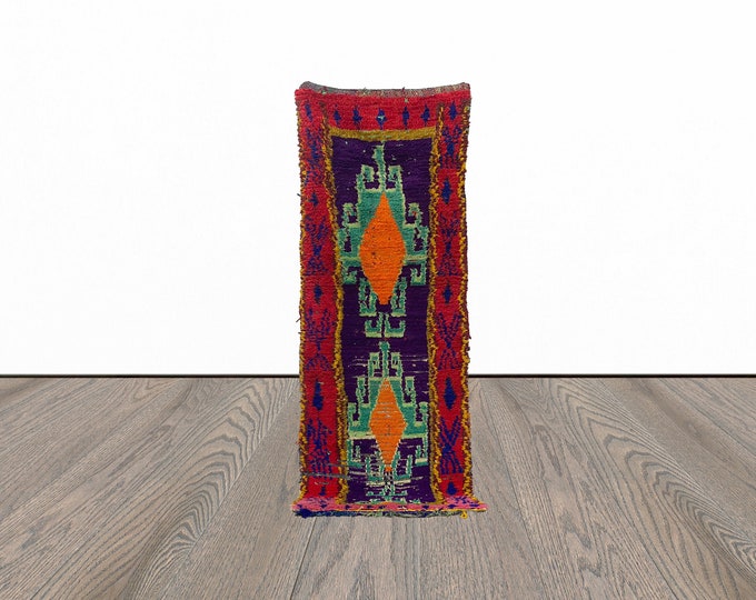 3x8 Feet entryway runner rug, vintage runner rug, moroccan runner rug, berber runner rug.