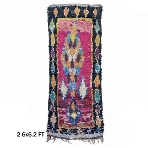 Vintage Woven Boucherouite Moroccan Runner Rug 3x6.