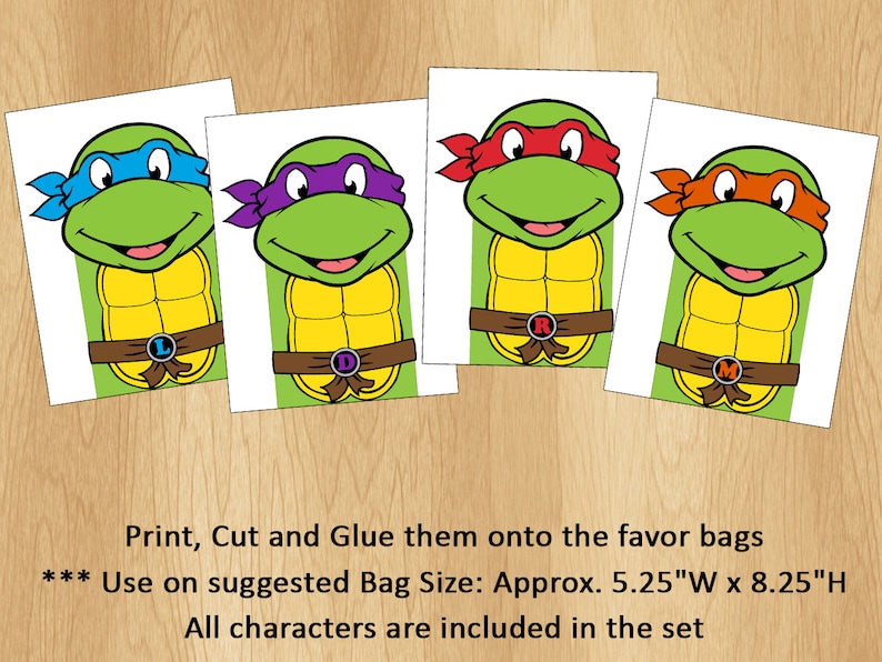 Turtles FAVOR BAGSNinja favor bagsTurtles Party SuppliesTurtles Goodie BagsTurtles Candy BagsTurtles Treat BagsTurtles Goody Bags