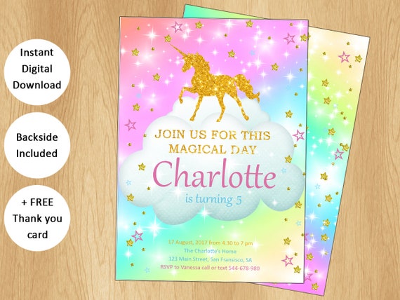 Carte Invitation Licorne A Imprimer Gratuit