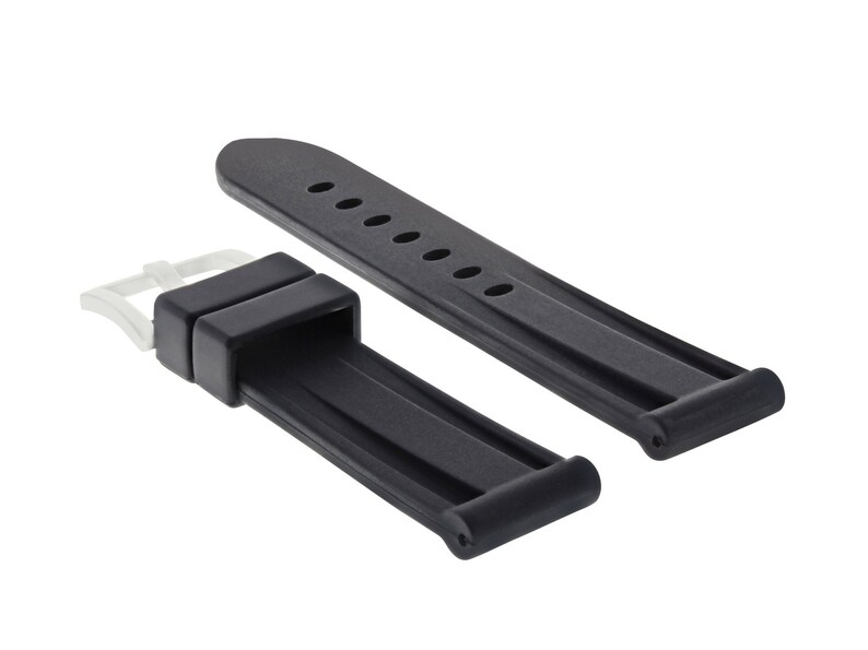 22Mm Soft Rubber Diver Band Strap For Breitling Navitimer Superocean Black #1