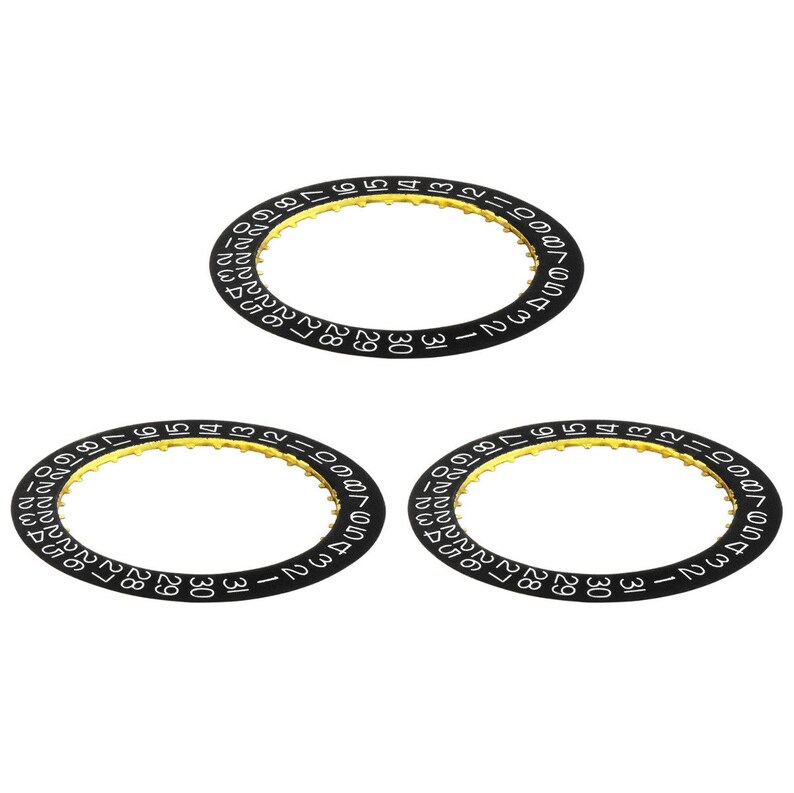 3 Date Disc For Tudor Movement Eta 2834-2 2836-2 2846 2878 Black 3H Window