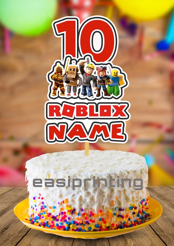 Roblox Cake Topper Roblox Theme Birthday Roblox Party Decor 