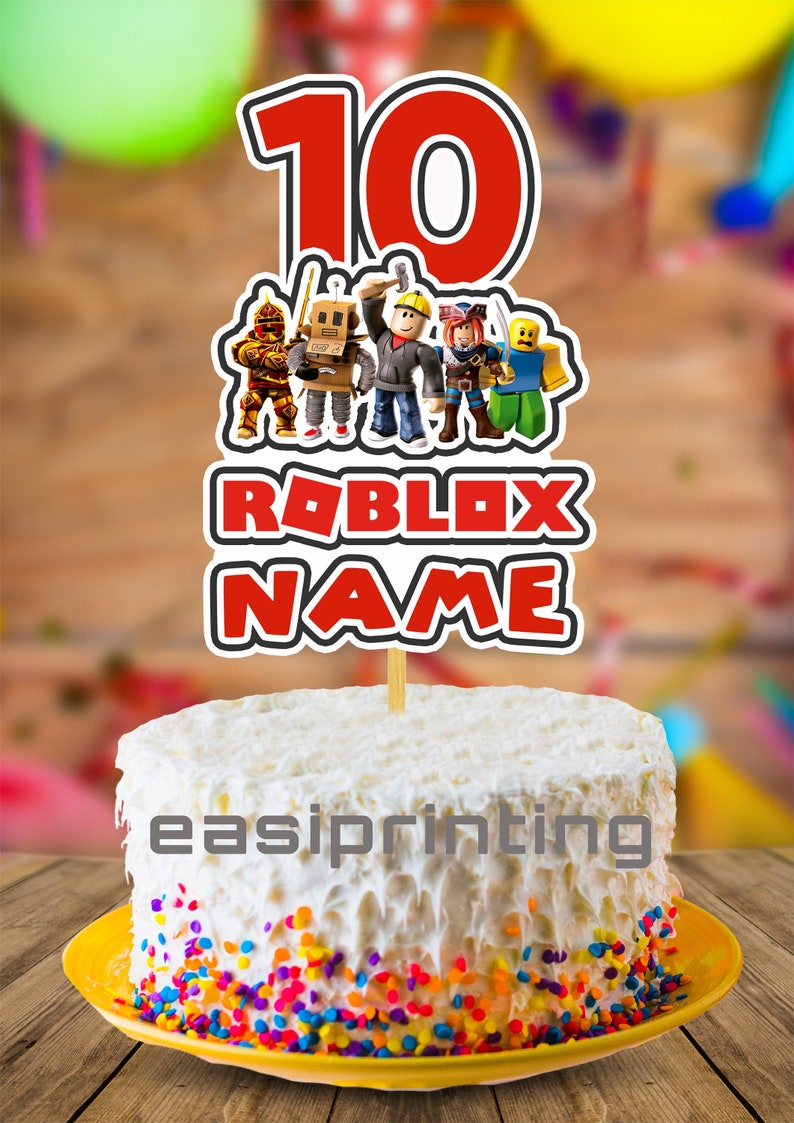 Roblox Cake Topper Roblox Party Decorations Roblox Etsy Uk
