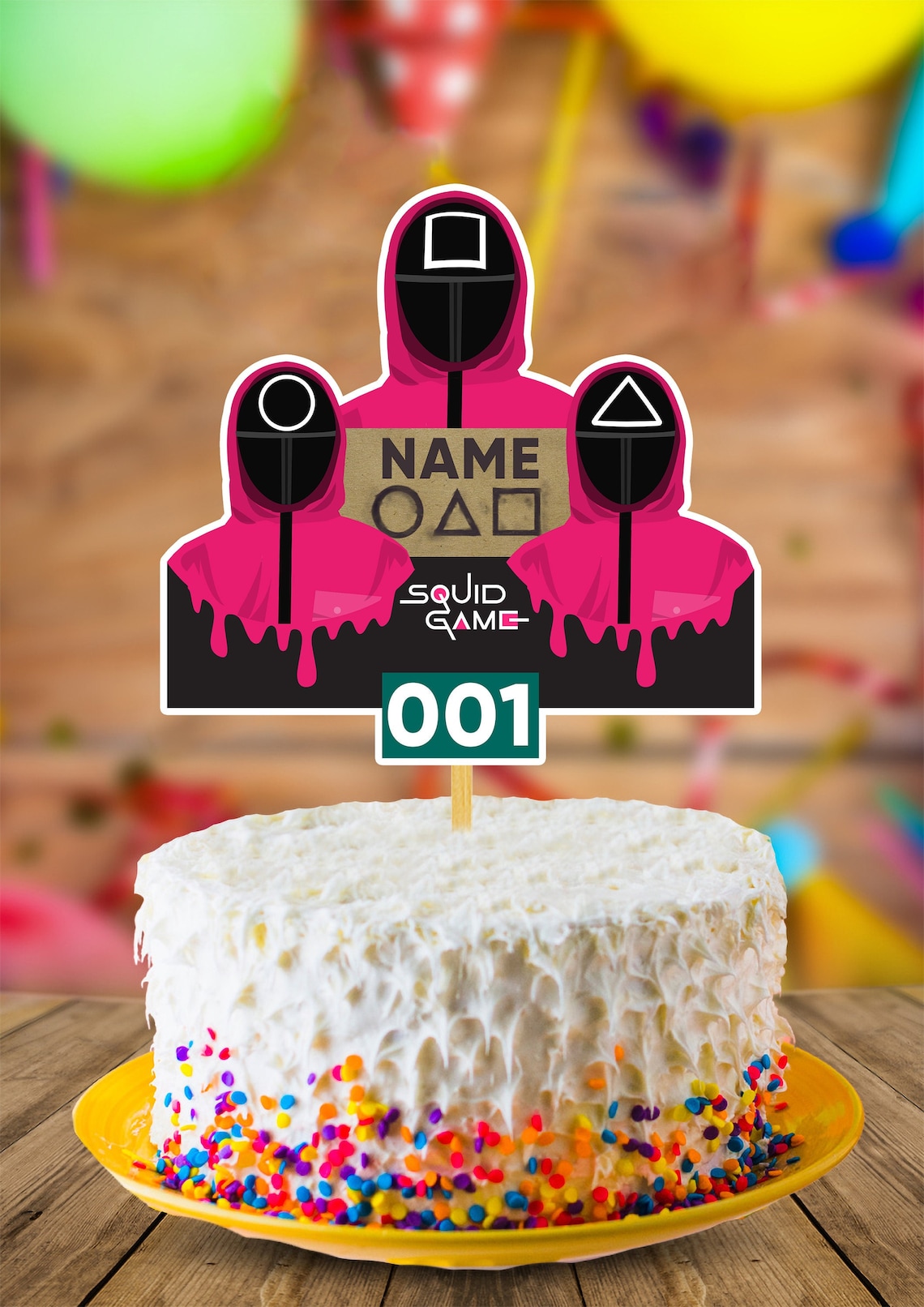 Squid Game Personalised Birthday Cake Topper Free UK 1st  Etsy