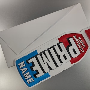 Personalised PRIME Bottle Birthday Card Prime Energy