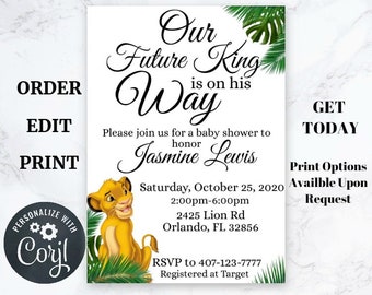 lion king themed baby shower invitations