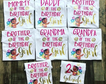 Camisas de cumpleaños de Moana, camisas de cumpleaños familiares a juego