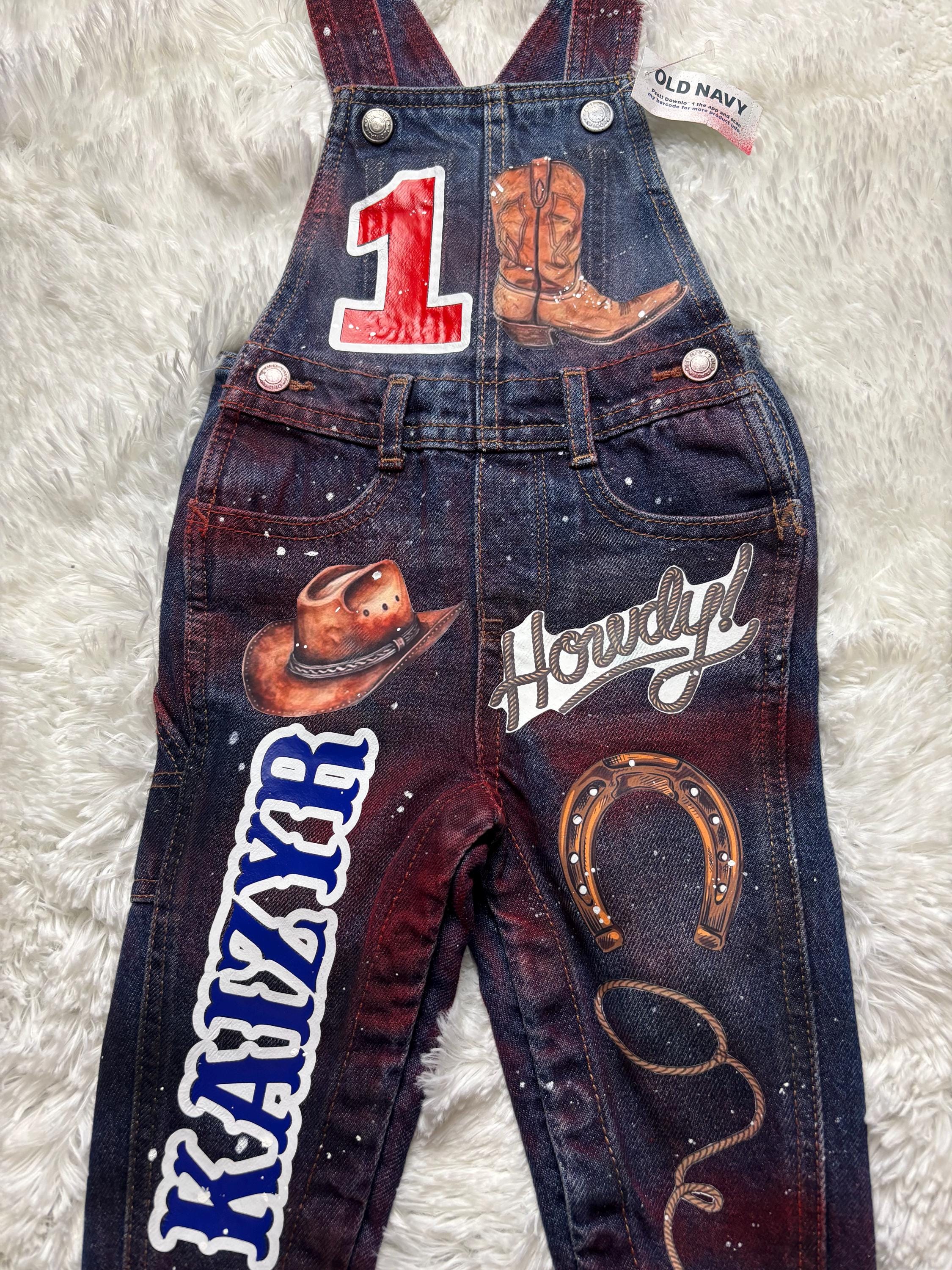 Overalls For Train Riding Custom Cowboy Inspired Jumper, Custom Overalls Birthday Outfit, Custom ...