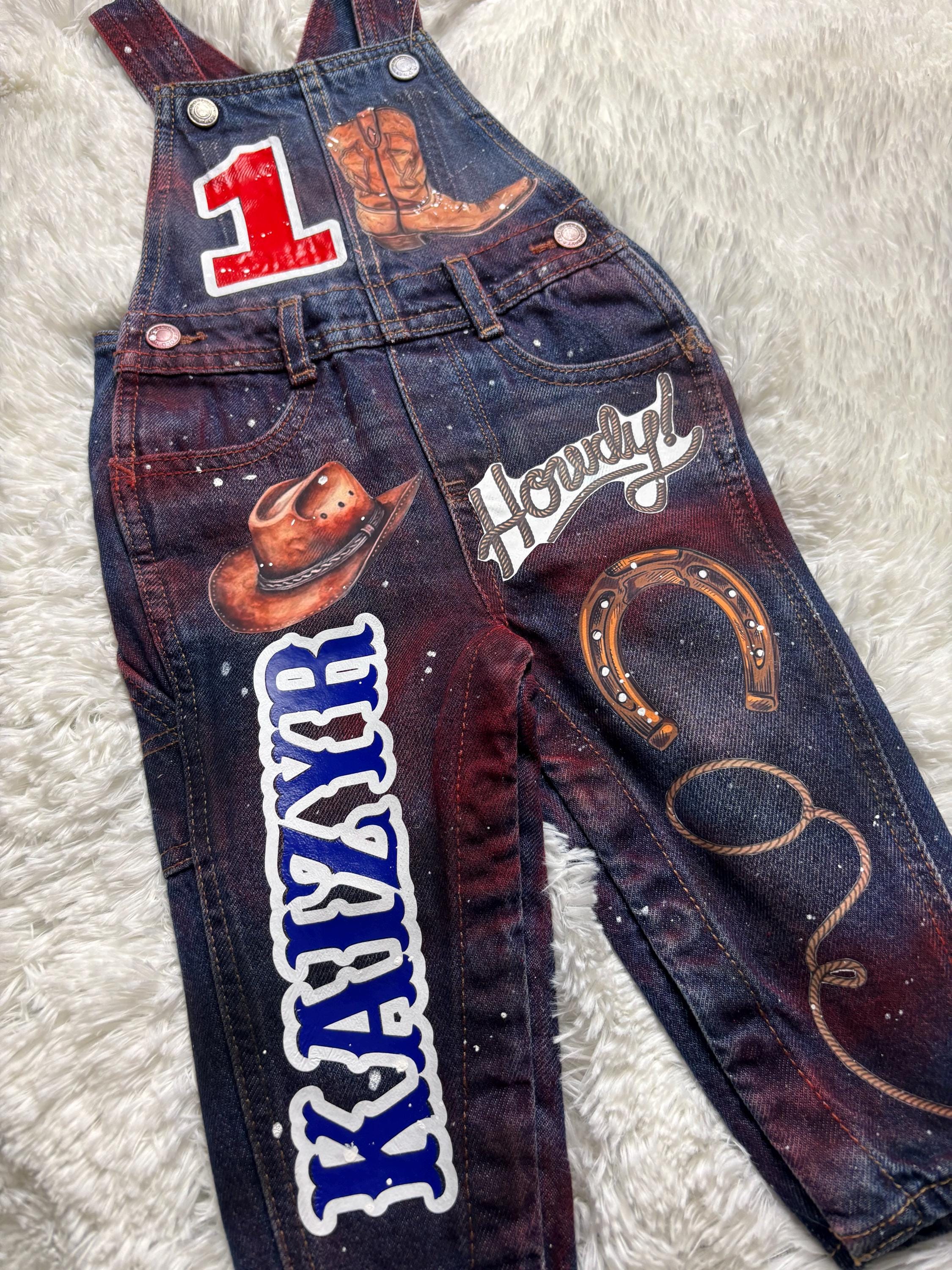 Overalls For Train Riding Custom Cowboy Inspired Jumper, Custom Overalls Birthday Outfit, Custom ...