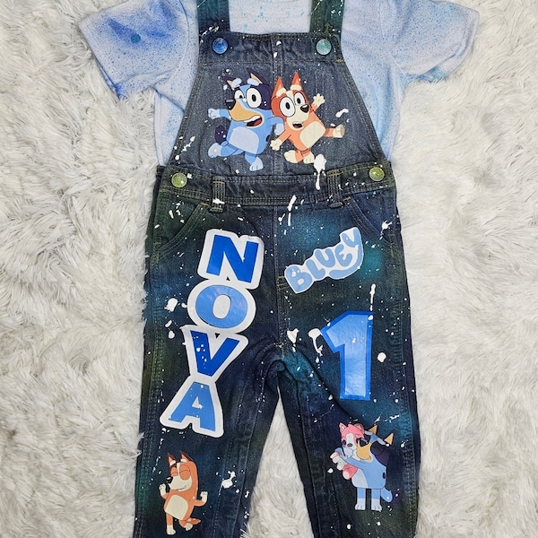 Personalized Kids Custom Character Birthday Overalls, Custom Overall Birthday Outfit, Shirt and Overall Set, Any Theme