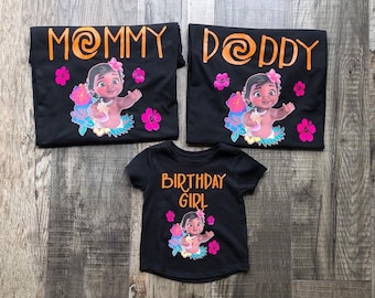 Moana Birthday Shirts, Matching Family Birthday Shirts