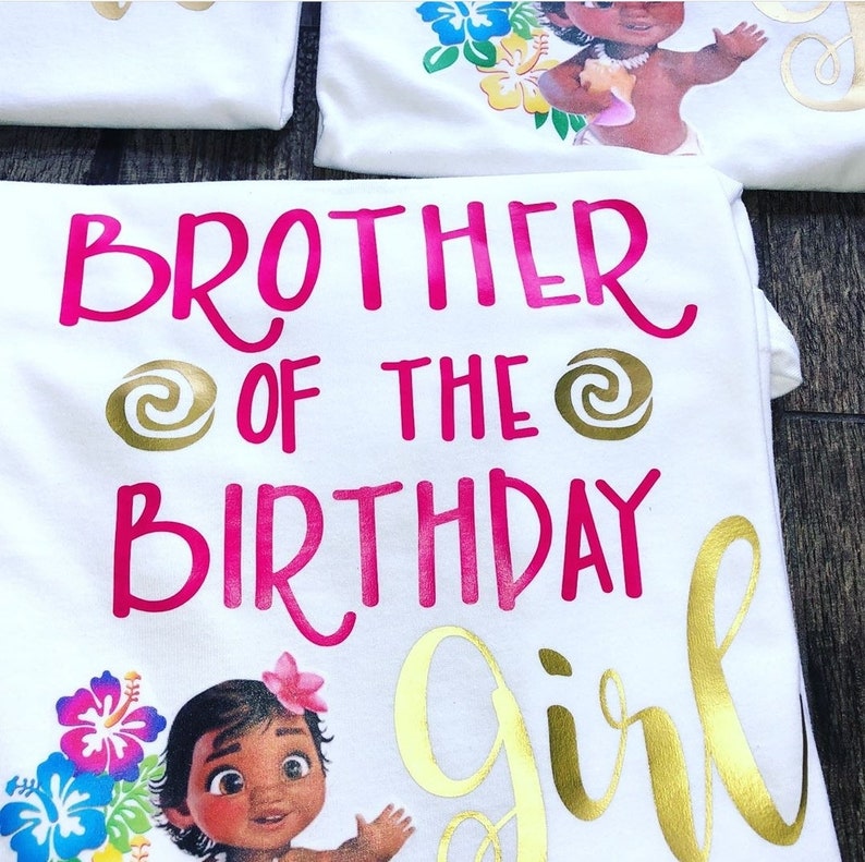 moana birthday shirts for family