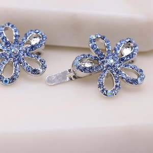 Magnetic Flower Hair Clips for Thin Hair, Crystal Hairpins (Pair)