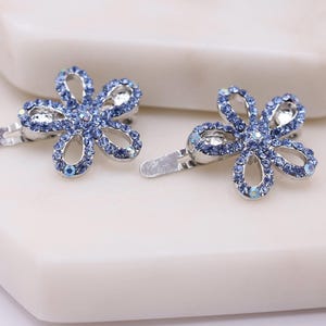 Magnetic Flower Hair Clips for Thin Hair, Crystal Hairpins (Pair)