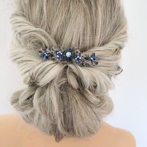 Navy Blue Hair Accessories, Navy Hair Clip Barrette, Blue Hair Accessories, Mother of The Bride Hair Clip