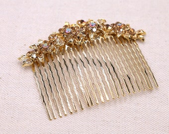 Gold Decorative Side Comb, Wedding Hair Comb, Bridal Gold Hairpiece