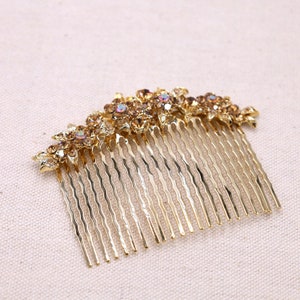 Bridal Elegance in Gold - Decorative Wedding Hair Comb, Stunning Gold Hairpiece