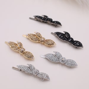 Magnets Barrettes for Fine Hair, Easy Open and Close Hair Clips, Crystal Hair Slides Set for Thin Hair,Gift For Women, Rhinestone Hair Clips