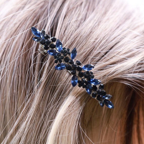 CRYSTAL HAIR CLAW SMALL NAVY BLUE CRYSTAL HAIR CLAW SMALL NAVY BLUE