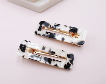 Black and White Alligator Hair Clips, Acrylic Hair Clips for Women, Modern Hair Accessories Trendy