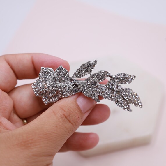 Broche Vintage Cristal De Couleur Sur Base Or - Occasion