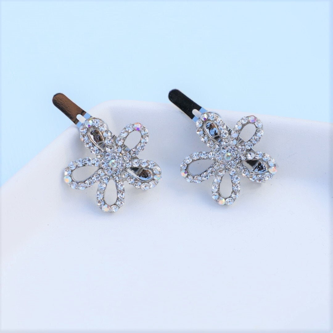 Hair Clips Flower Hair Clips Thin Hair Barrettes Etsy.de