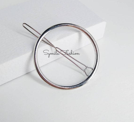 Geometric Circle Hair Pin Gift For Women Gold Metal Hair Etsy