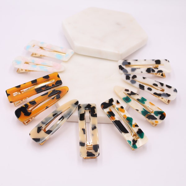 Chic Alligator Hair Clip Set,Teardrop and Rectangle Clips for Stylish Side-Swept Hair and Fun Styles"