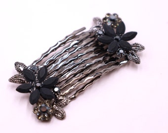 Mother of the Bride Hairpiece Comb, Gift to Mom From Bride, Wedding hair Accessories Black