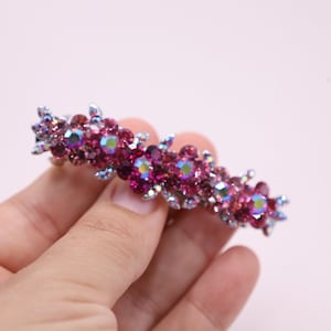 Women’s Gift Sparkly Hair Accessory for Women, Pink Crystal Hair Barrette