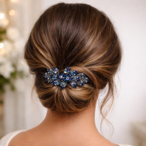 Gorgeous Bling Hair Accessory barrette prom formal Amazon.com : HINZIC 2Pcs Rhinestone Hair Clips Sparkly  main image 4