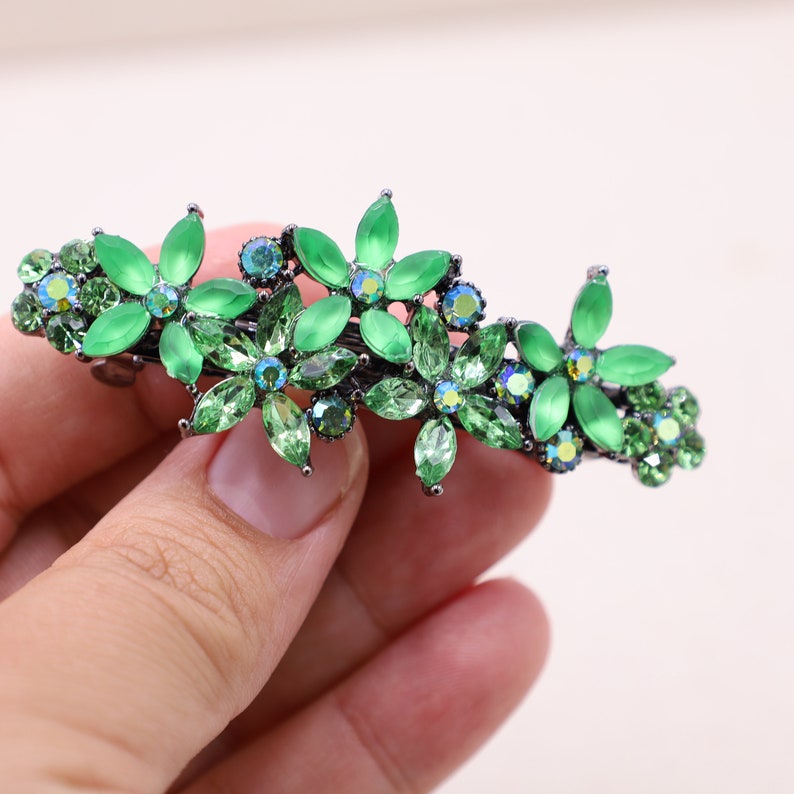 Chic Floral Barrette - Small Size Ideal for Side-Swept Hairstyles