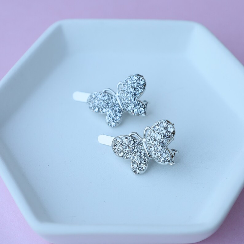 Silver Butterfly Hair Clips for Women Butterfly Hair Clip Etsy