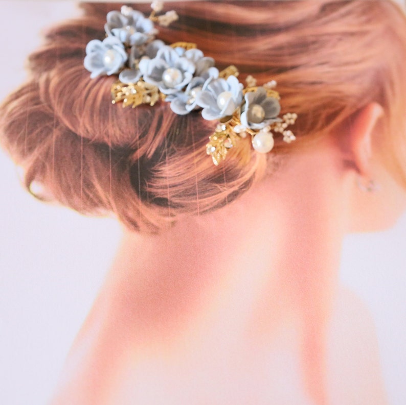 Bridal Hair Piece Something Blue for Bridesomething Blue Etsy