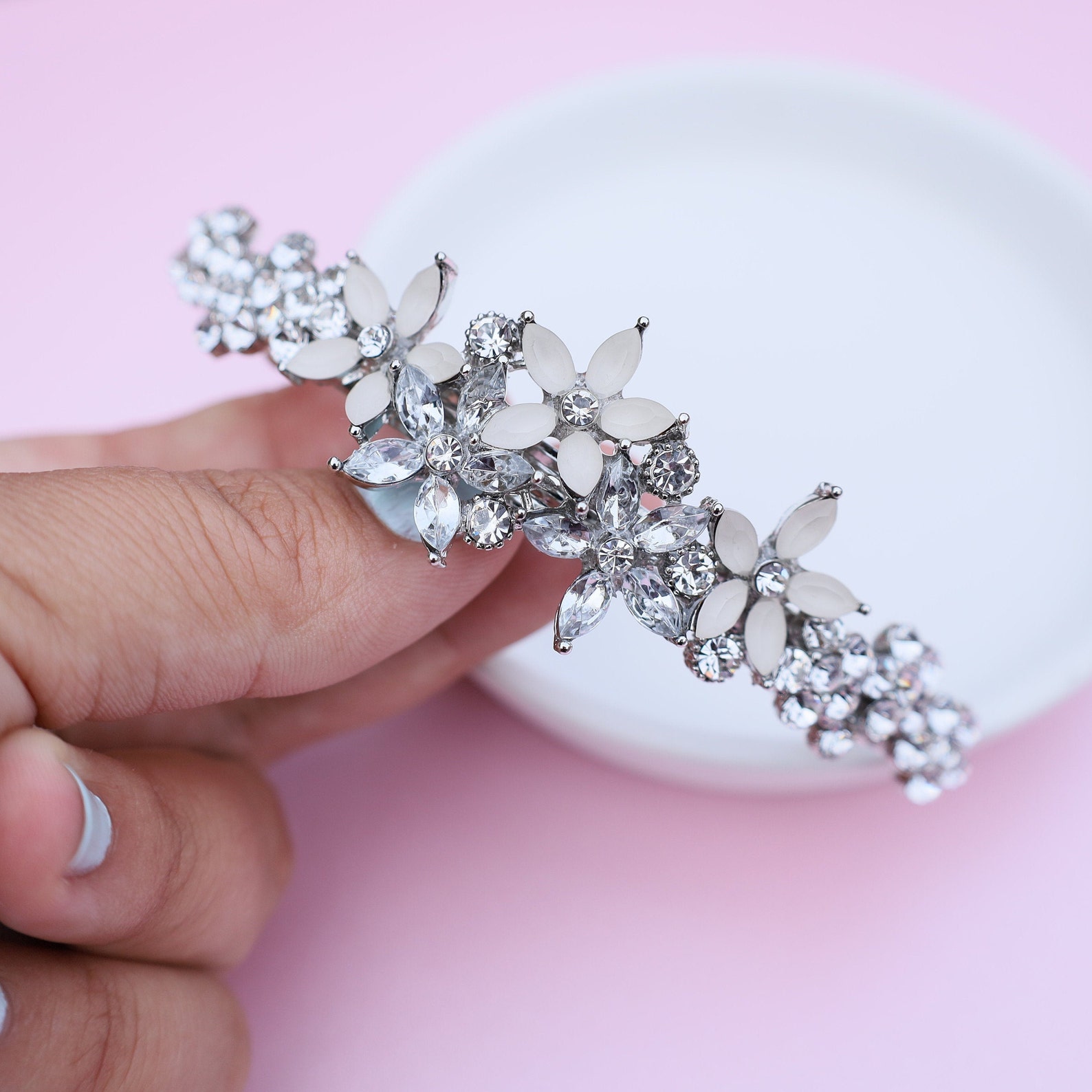Crystal Hair Clip Barrette Fine Crystals Hair Barrette Hair Etsy