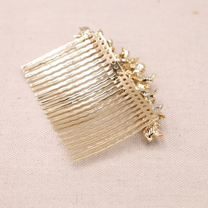 Gilded Beauty - Wedding Hair Comb, Gold Decorative Side Comb for Brides