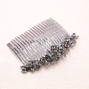 Black Crystal Floral Hair Comb: Mother of the Bride Hairpiece