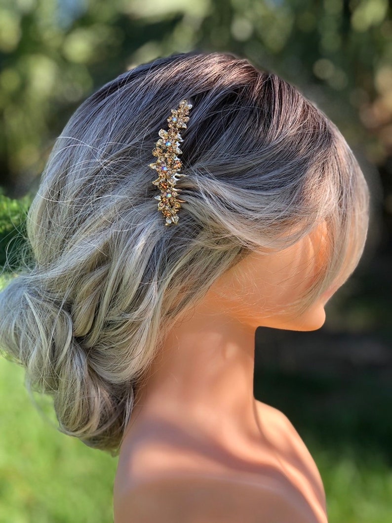 Golden Touch for Your Special Day - Wedding Hair Comb, Decorative Bridal Hairpiece