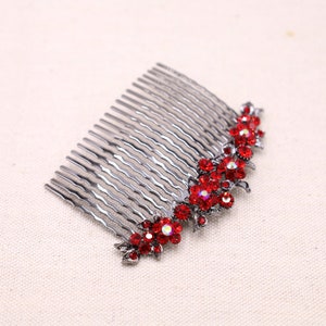 GlamorousRed Accent - Decorative Side Comb, Wedding Hairpiece for mother of the bride and mother of the groom.