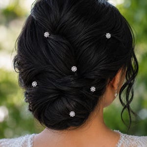 Silver Crystal Mini Hair Comb Set of 6, Wedding Hair Combs, Mother of the Bride Updo Hair Accessories