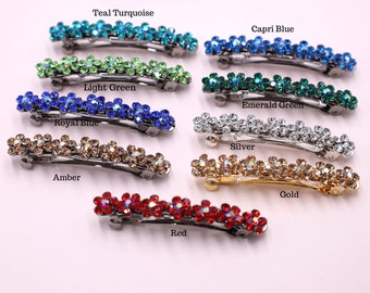 Colorful Crystal Hair Barrette Crystal, Hair Clip Barrette Woman, Crystal Hair Clip Barrette