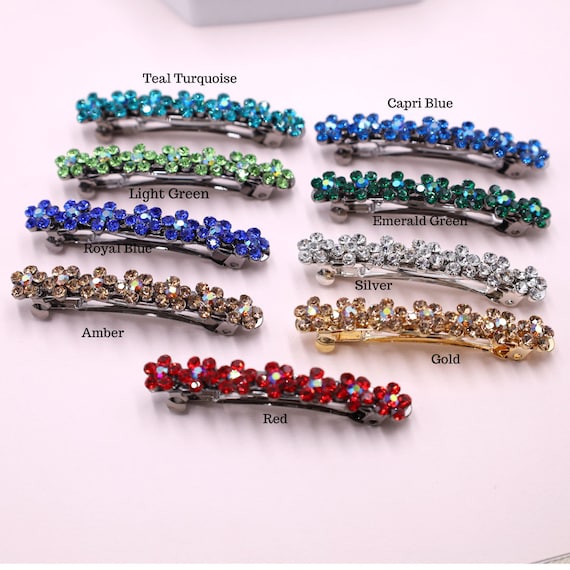CRYSTAL HAIR CLIP SMALL TEAL CRYSTAL HAIR CLIP SMALL TEAL