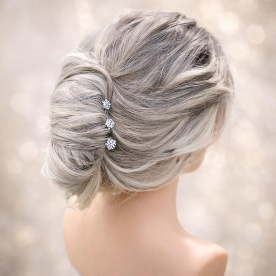 Crystal Wedding Hair Pins Set – Silver Plated Updo  display picture 1