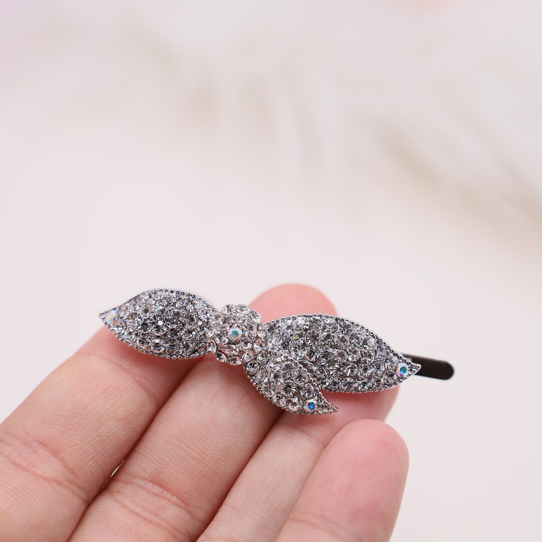Fine Crystals Hair Clips, Hair Accessory Gift for Women With