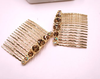 Bridal Gold Hair Comb Simple and Modern Wedding Hair Accessories, Bridal Hair Comb, Wedding Gold Comb Gold Hair Accessories