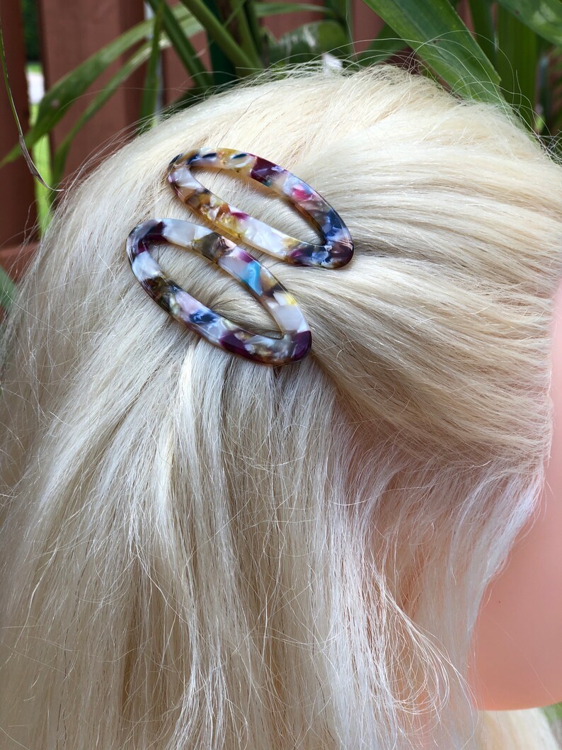 Acetate Shell Hair Pins Tortoise Hair Clip Geometric Hair Clips Resin Hair Clip Women Barrettes Set of 2 Tortoise Shell Hair Clips